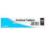 アシクロビル錠、ジェネリックゾビラックス、アシクロビル400mg 箱側面